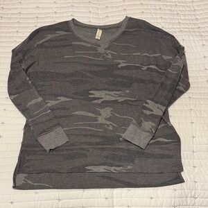 Altar'd State Gray Waffle Knit Top